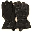 Men's Leather Light Lined Padded Biker Snap Gloves, Medium