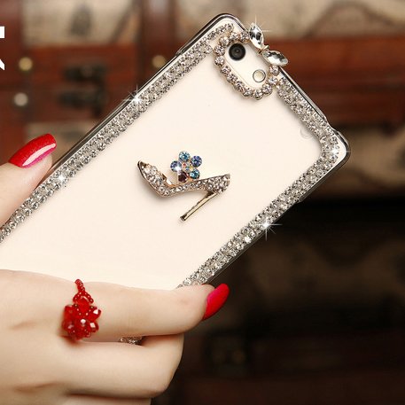 iPhone 6S Case,iPhone 6 Case,Hundromi iphone 6/6s 3d Handmade Clear Bling Crystal Rhinestone Diamond Skin Case Cover for iPhone 6/iphone 6s(High-heeled)