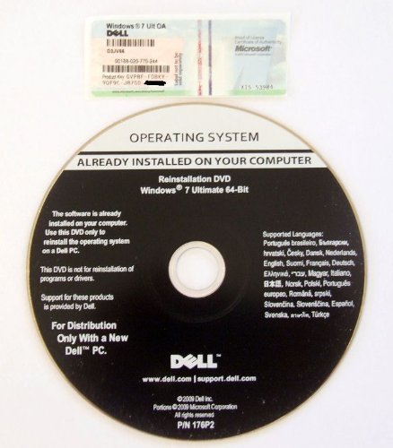 Microsoft Windows 7 Ultimate 64 BitDell computer OEM license. Will Work on any computer.