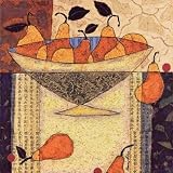 Asian Pears In Bowl - Artist: Penny Feder - Art Print Poster Size: 24.00 by 24.00 inches