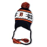 Detroit Tigers ADULT Striped Snowflake Knit Hat