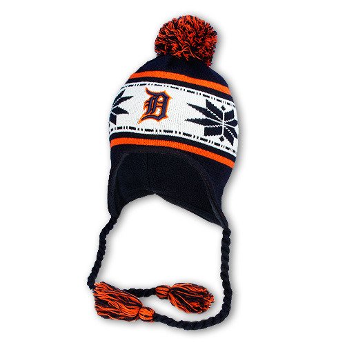 Detroit Tigers ADULT Striped Snowflake Knit Hat