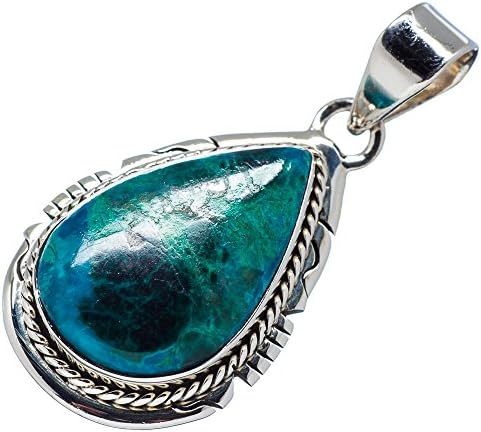 Ana Silver Co Chrysocolla 925 Sterling Silver Pendant 1 1/2" (Unique Handcrafted Artisan Jewelry) PD487173