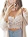 Choies Women's Summer Floral Sheer Eyelash Lace Spaghetti Strap Crop Cami Bra