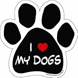 Imagine This Paw Car Magnet, I Love My Dogs, 5-1/2-Inch by 5-1/2-Inch
