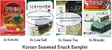 Korean Seaweed (4x3 Packets) - Kimchi, Wasabi, Low Salt & Green Tea Seaweed Laver - Super Korean Snack!