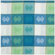Durable Woven Jacquard 100% Cotton Block Crabs Tablecloth 54x90 Inches