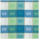 Durable Woven Jacquard 100% Cotton Block Crabs Tablecloth 60x60 Inches