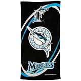 Florida Marlins Black Swirl Beach Towel
