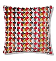 Cut Velvet Graphic Cubes Cushion