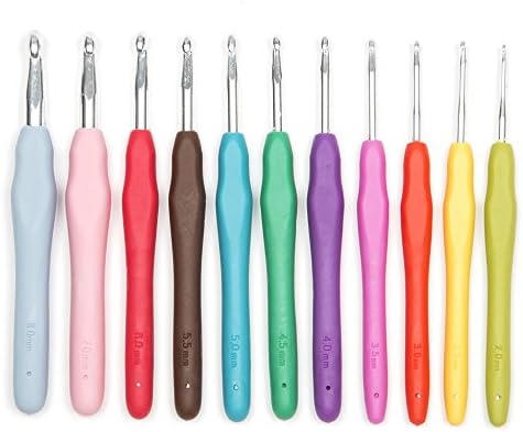 VASL 11Pcs Colorful 2-8MM Soft Handle Crochet Hooks Household Knitting Tool for Home Sewing Handwork Tools Set
