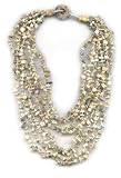 Barse 7-Strand African Opal Knotted Bead Necklace