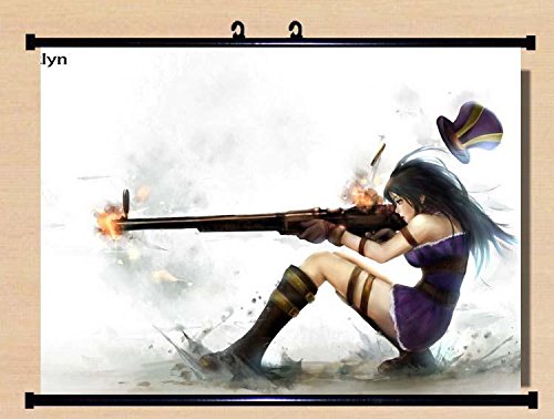 NEW Home Decor Anime League of Legends LoL Caitlyn Cosplay Wall Scroll Poster Fabric Painting 22 X 16 Inches-215