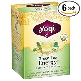 Yogi Tea, Green Tea Energy, Tea Bags, 16-Count Boxes (Pack of 6)
