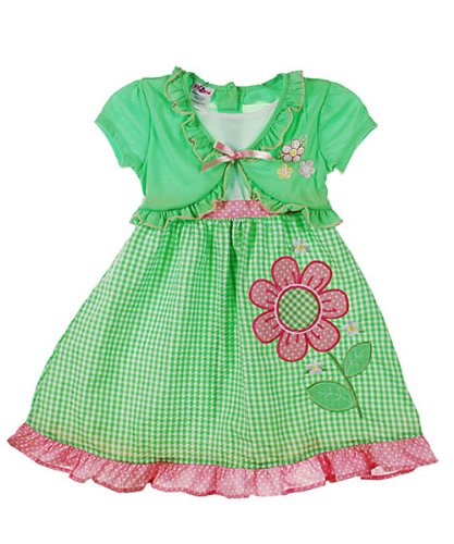 Kidzone "Lily of the Valley" Dress (Sizes 2T - 4T) - green, 2t
