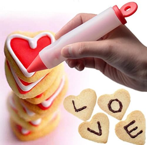 Blogger 2 Pcs Silicone Cake Food Pastry Icing Cream Decorating Pen Cookie Cake Chocolate Decor Pen (Decorating Pen)