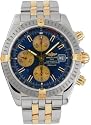 Breitling Windrider Chronomat Evolution 18kt Yellow Gold Steel Blue Mens Watch B1335611-C6-357D