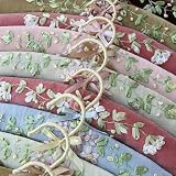 Lot 5 Velet Padded Ribbon Embroidery Hangers 4 colors