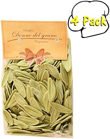 Italian "Donne del Grano" Olive Leaf Pasta (Foglie d'Oliva), 17.6 Ounces, 4 Per Case