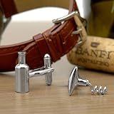Wine Bottle and Corkscrew Cufflinks Gift Set