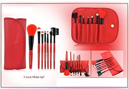 Annengjin®7pcs Professional Portable Makeup Brushes Make up Brushes Cosmetic Brushes (Red)