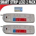 Smart Strip LCG3 Energy Saving Power Strip With Autoswitching Technology " 2 PACK " , Use 1 For Your Computer System & Use 1 For Your Entertainment System - "Great Deal & Great Gift For All Occasions" + FREE SHIPPING
