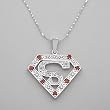Necklace With 1.40ctw Precious Stones - Genuine Garnets and Topazes Made in 925 Sterling silver. Total item weight 10.0g Length 20in