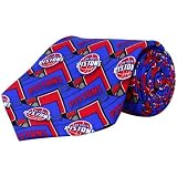 Detroit Pistons Red-Royal Blue Block Pattern Tie