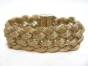Wooven Mesh Gold Metal Magnetic Fashion Bracelet
