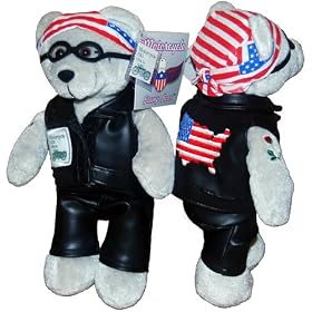 Motorcycle Rider Stamp Bear