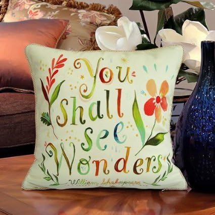 Fablegent® LC1180 - Elegant Cushion Throw Pillow Cover - Creative Characters Words Design on Both Sides - Soft Velvet