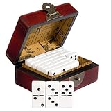 IMAGE OF Domino Game Set Double 6 Dominoes Leather Case