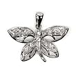 STERLING SILVER CZ PENDANT - 16mm Butterfly
