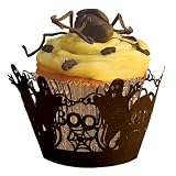 Paper Orchid Ghosts Cupcake Wrapper Black, Set of 12