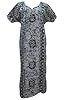 Slate Gray Batik Print Resort Wear Caftan Dress Cotton kaftans L / M