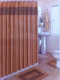 4 Piece Bath Rug Set /Brown Leopard Bathroom Rugs with Fabric Shower Curtain and Matching Mat/rings