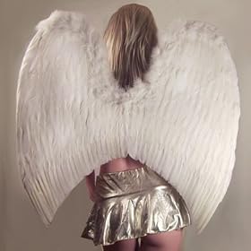 Super Large White Feather Angel Wings w/ Halo for Adult Women and Men