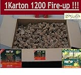 Fire-up 1200 Stück im Karton Anzünder Kaminanzünder Grillanzünder Ofenanzünder Schwedenfeuer Feuerkorb Holzanzünder Terrassenfeuer Grillkohle Grillbriketts Kohle Anmachholz Schwenkgrill Anzündkamin Holzkohle Feuersäule Briketts Gartenkamin Terrassenofen Schwedenofen