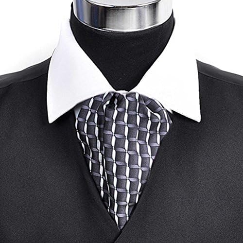 Geometric Black Ascot Tie