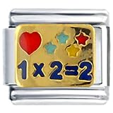 Heart Love For Math Italian Charms Bracelet Link