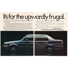 1986 VW Volkswagen Jetta For Upwardly Frugal 2-Page Print Ad (20391)