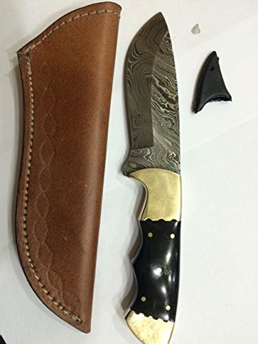 Macs Knife Club Handmade Damascus Hunting Knife - Beautiful Camping Knife, 9" Long With Blade Size Is 4.25" and Handle Size Is 4.75" Comes With Free Leather Sheath-17021