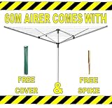 Garden & DIY Online Shop Ranking 9389. 4 Arm 60m Rotary Aluminium Airer With Free Cover & Spike
