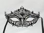 Black Metal Venetian Cat Mask with Swarovski Crystals