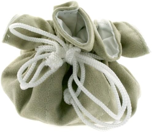 Jewelry Pouch Drawsting Travel Bag Party Favors Cream Faux Suede 9 Inches Round