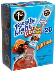 4C Totally Light 2 Go Fruit Punch, Sugar Free, 20-Count Boxes (Pack of 3)