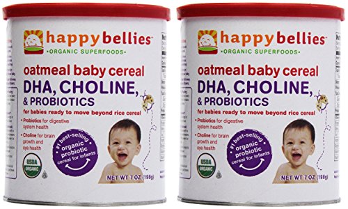 Happy Bellies Baby Cereal Oatmeal, 7 Ounce (Pack of 2)
