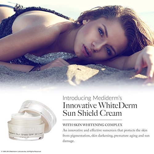 MediDerm Sun Shield SPF 30 Sunscreen & Anti-Aging Moisturizer Cream For Face & Body - Oil Free, Hypoallergenic Lotion With Skin Whitening Complex For Blemish and Dark Spot Removal - With Aloe and Vitamin E