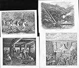 10 old engraving North America c1890