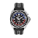 Seiko Men's SUN013 Velatura Black Leather Strap Black Dial Watch